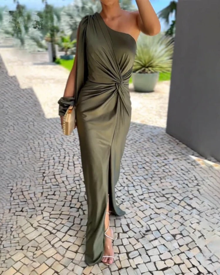 A-line Dress - Olive Green