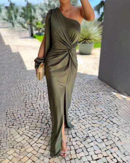 A-line Dress - Olive Green