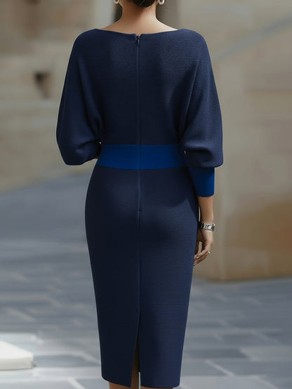 Batwing Cowl-Neck Midi Dress for Women