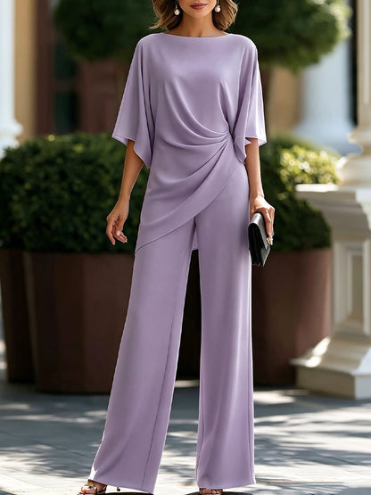 Cape-Sleeve Waist Two-Piece for Women - Lavender