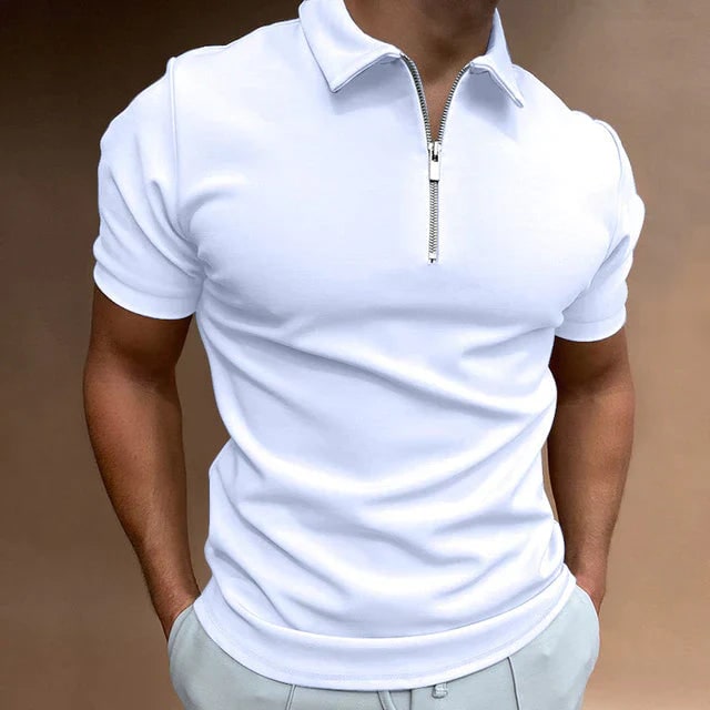 Casual knit polo shirt - White
