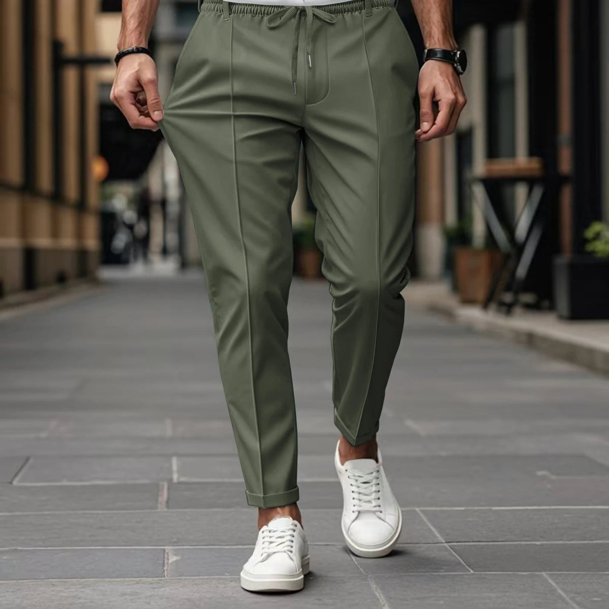 Casual Woven Pants for Men - Green