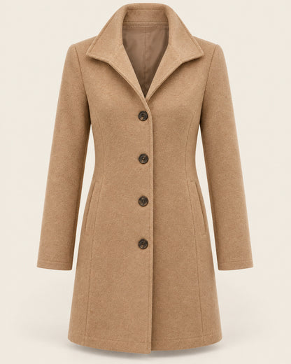 Button-Up Wool Coat for Women – clean studio photo