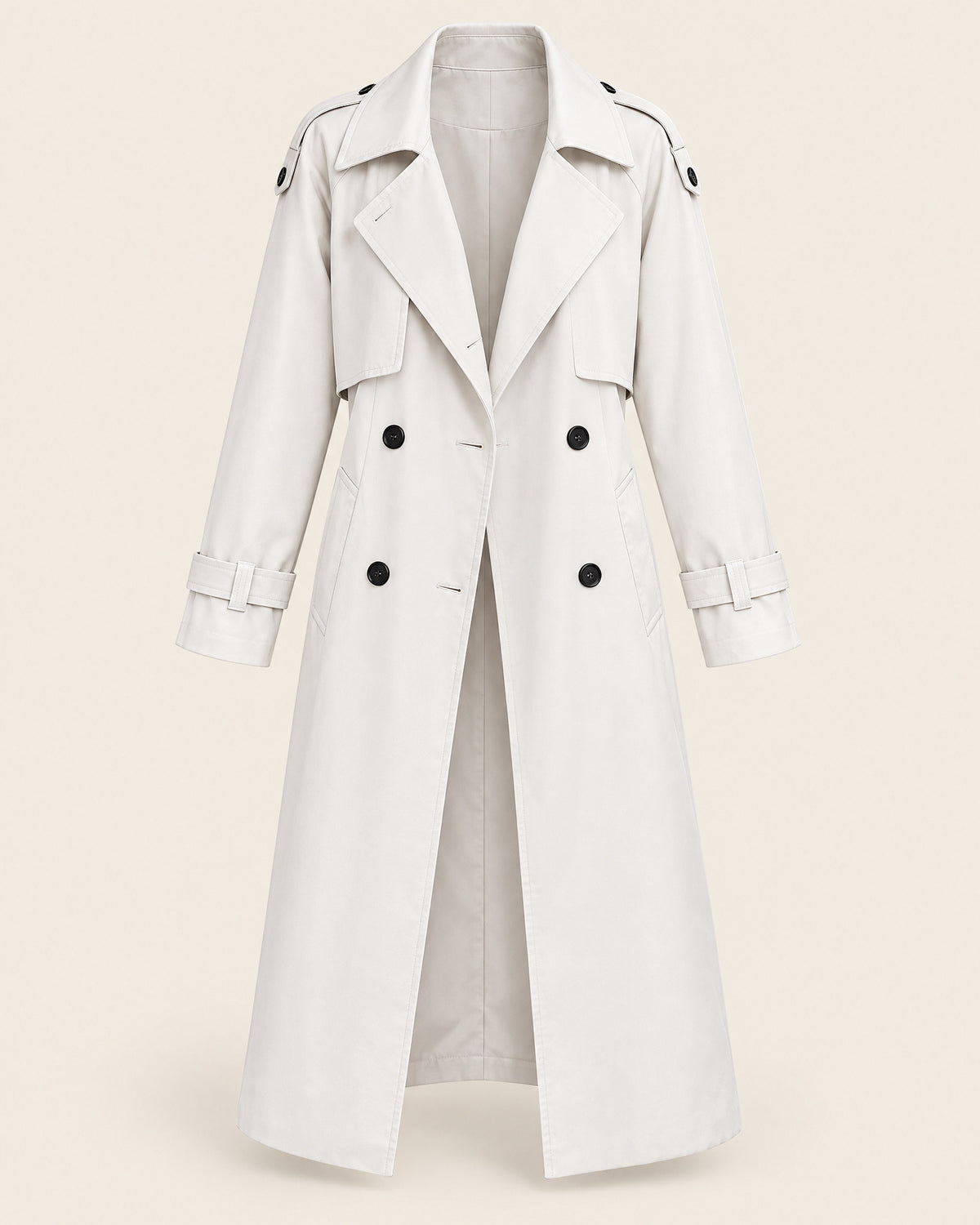 Double-Breasted Trench Coat for Women – clean studio photo