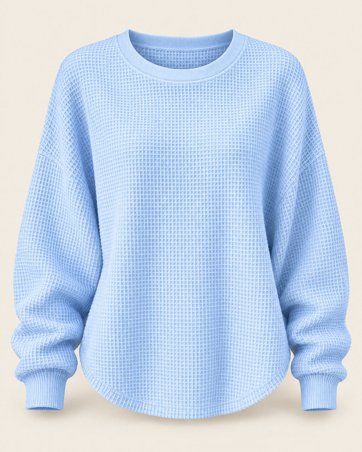 Waffle Knit Crew-Neck Sweater for Women – clean studio photo