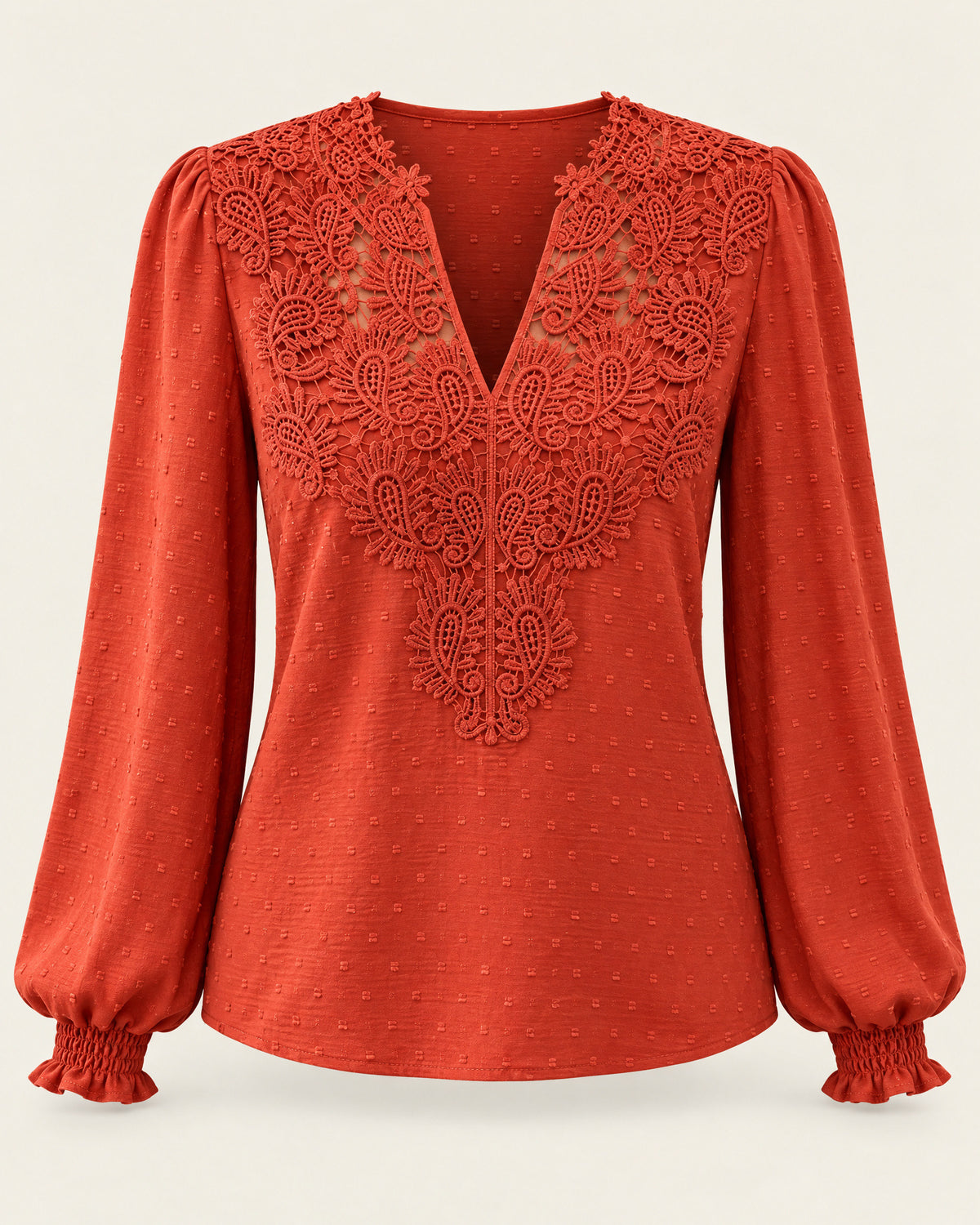Lace V-Neck Blouse for Women – clean studio photo