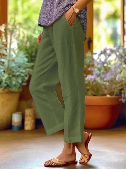 Coastal Breeze Trousers for Women - Light Green
