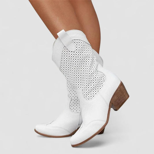 Comfort Western Boots - White
