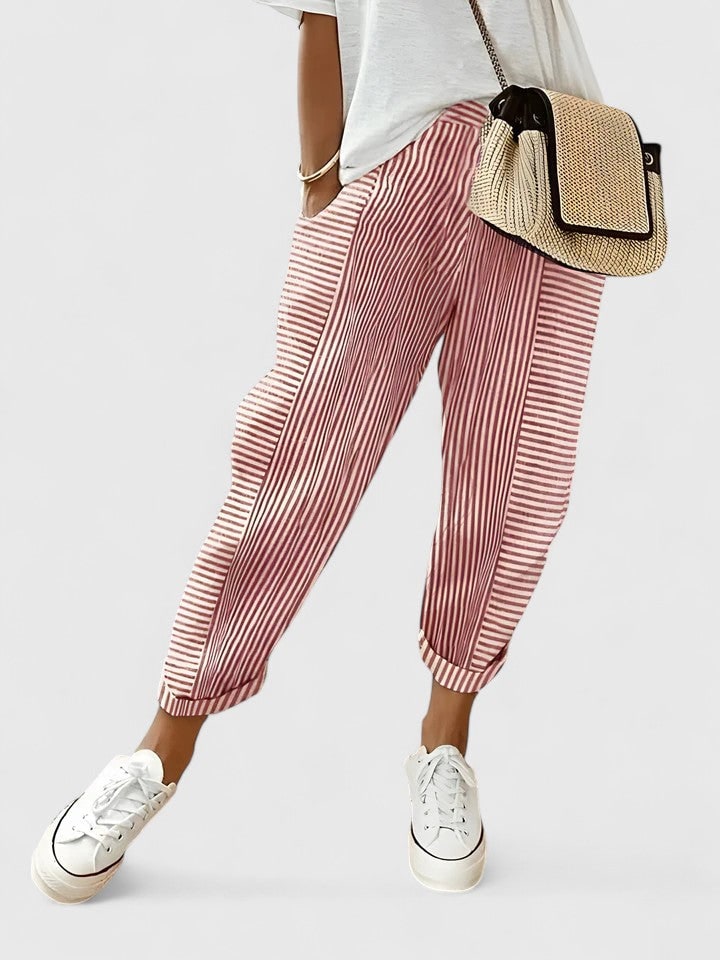 Comfortable Pants for Women - Light Red