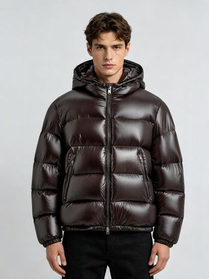 Comfortable Puffer Jacket for Men - Brown