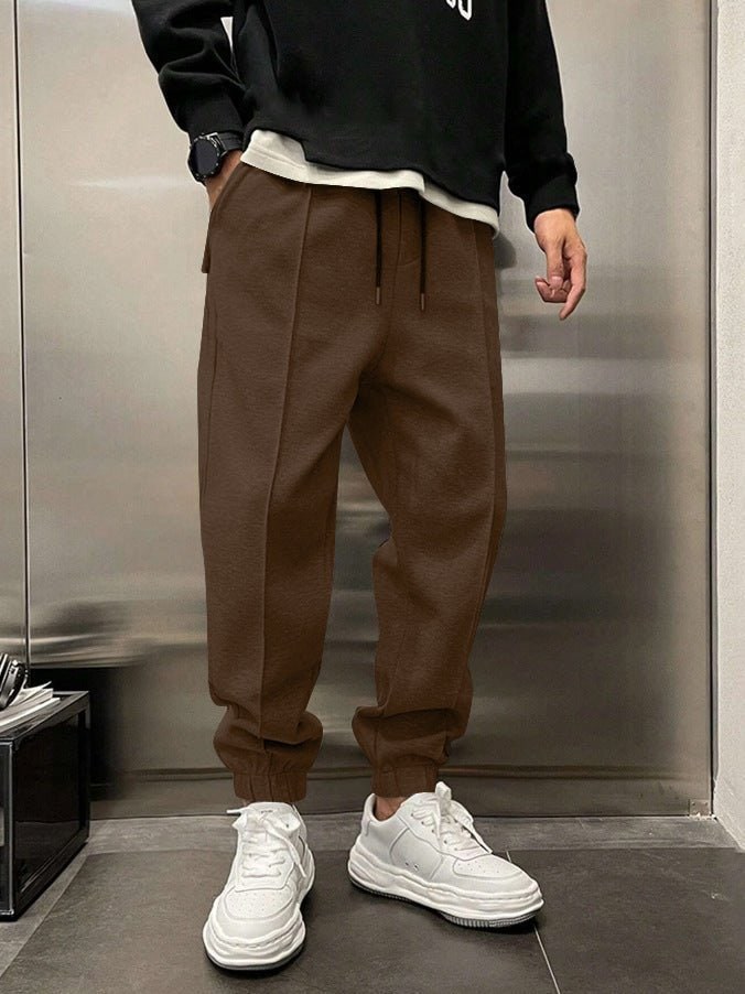 Comfortable Tapered Jogger Pants for Men - Brown