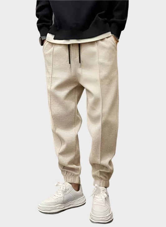 Comfortable Tapered Jogger Pants for Men - Khaki