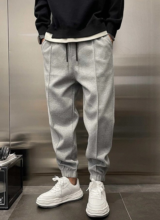 Comfortable Tapered Jogger Pants for Men - Light Gray
