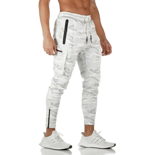 Comfortable Tapered Jogger Pants for Men - White