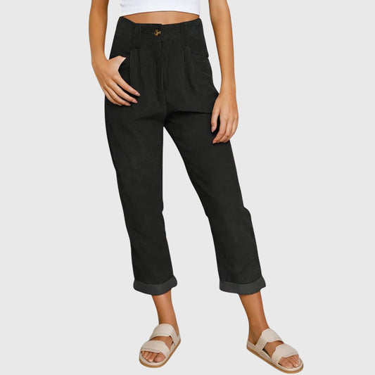 Cord Pants for Women - Black