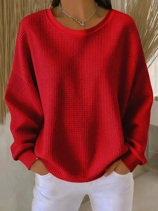 Crew-Neck Sweater for Women - Red