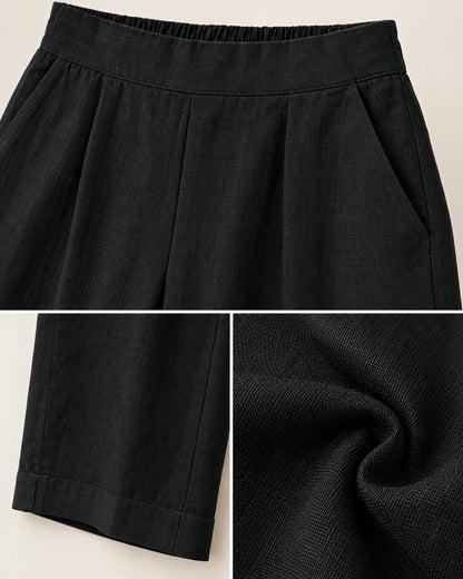 Cropped Wide-Leg Trousers for Women – close-up detail