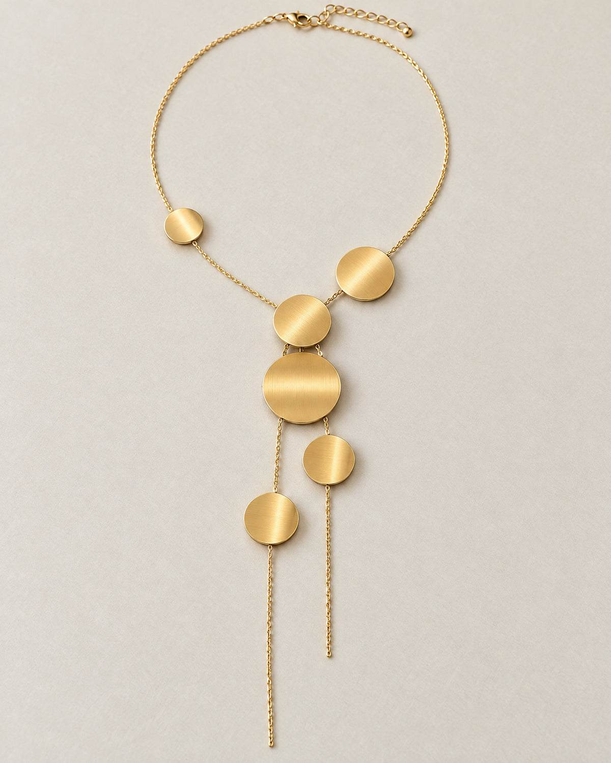 Circle Pendant Long Necklace for Women – close-up detail