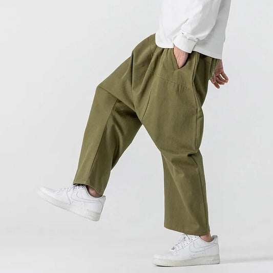 Drop Crotch Pants for Men - Olive