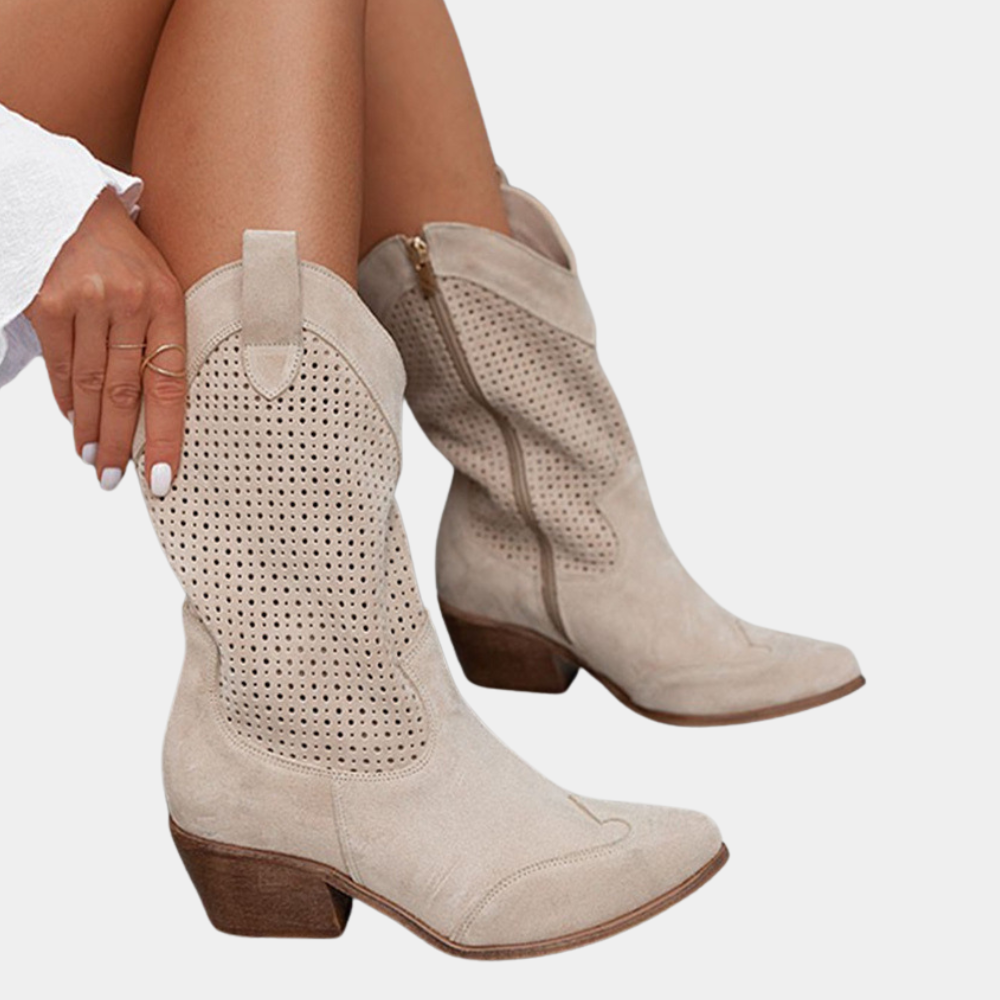 Faux Suede Western Boots for Women