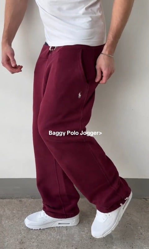 Fleece Jogging Pants for Men - Burgundy