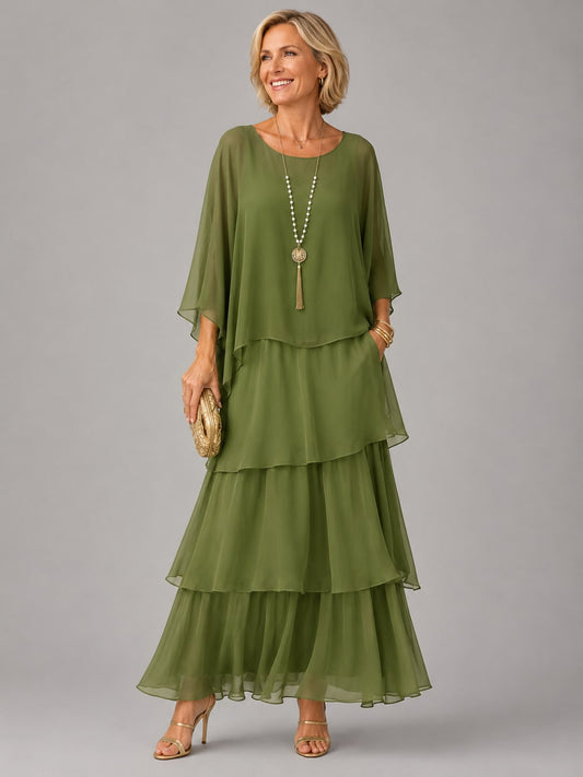 Flowing Maxi Dress - Dark Green
