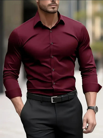 Formal woven shirt - Burgundy