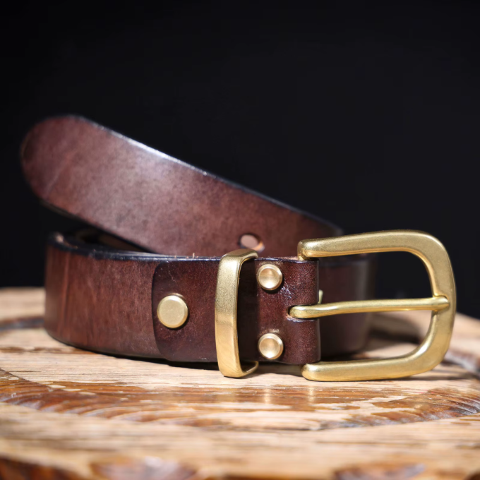 Full-Grain Leather Belt for Men - Dark Brown