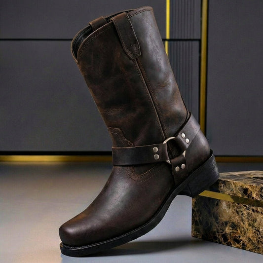 Genuine Leather Boots - Oak Brown