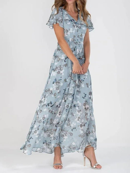 Glamorous Tummy Covering Dress - Blue