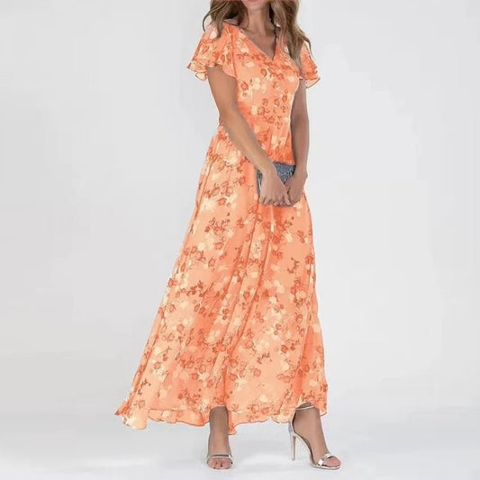 Glamorous Tummy Covering Dress - Orange