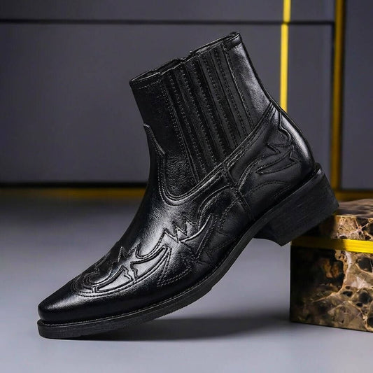 Handcrafted Italian Leather Boots - Obsidian Black