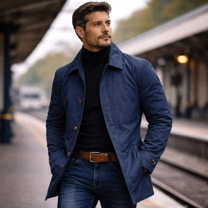 Heritage Minimal Coat - Bleu marine