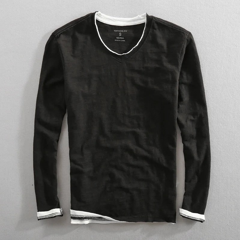 Hokuto Cotton Long Sleeve Shirt - Black