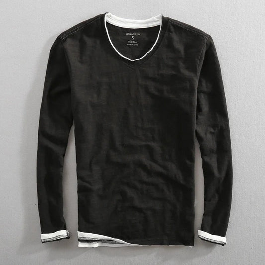 Hokuto Cotton Long Sleeve Shirt - Black