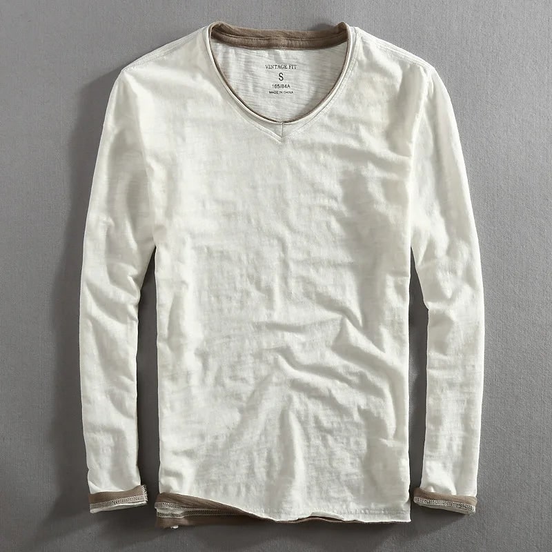 Hokuto Cotton Long Sleeve Shirt - White