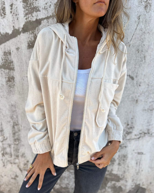 Hooded Oversized Coat for Women - White