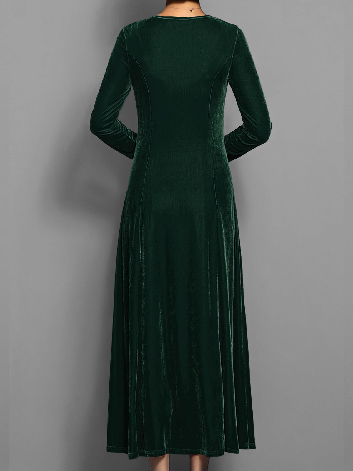 Women's Velvet Evening Midi Dress — front view