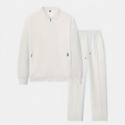 Arden Two-Piece Waffle Knit Men's Casual Outfit - White
