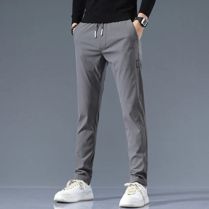 Slim-Fit Cotton Drawstring Joggers for Men - Dark Gray