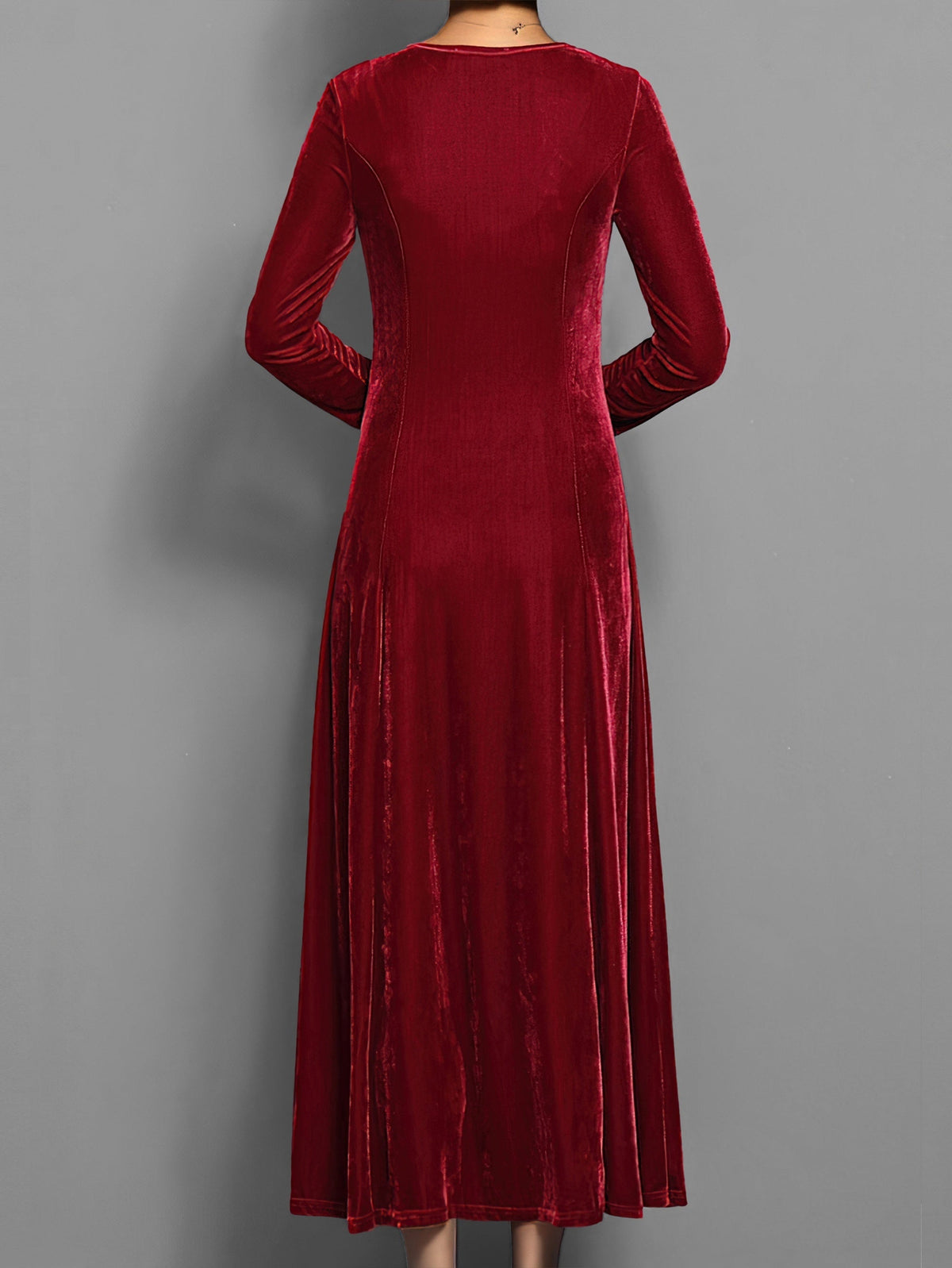 Women's Velvet Evening Midi Dress — side view