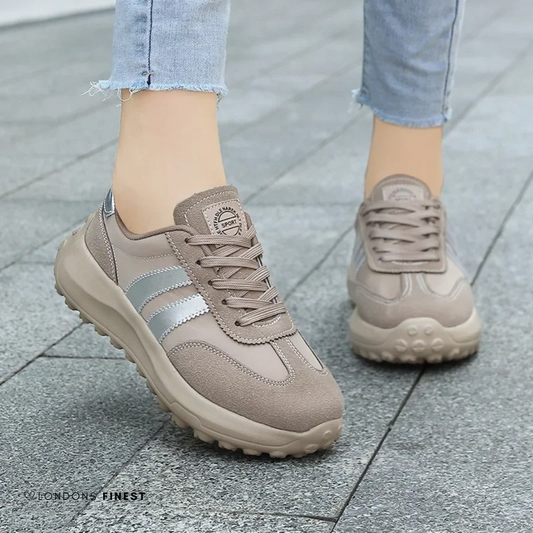 Orthopedic Lace-Up Sneakers for Women - Khaki