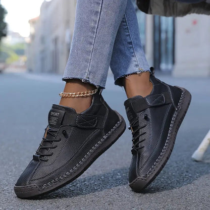 Orthopedic Lace-Up Comfort Sneakers for Women - Black