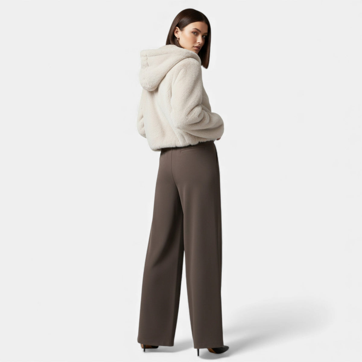 Women's High-Waist Wide-Leg Pants — side view