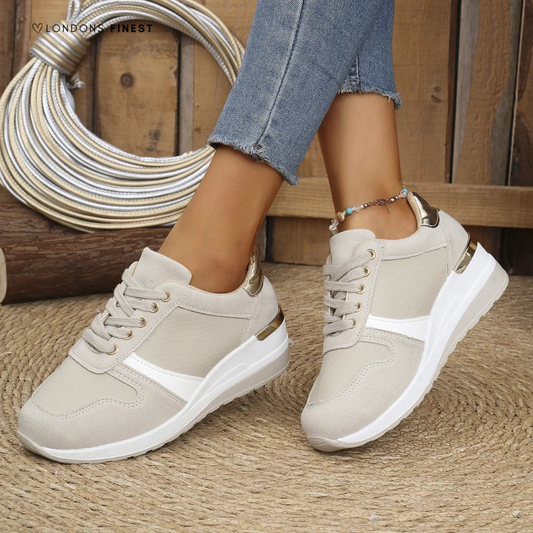 Orthopedic Platform Wedge Sneakers for Women - Beige