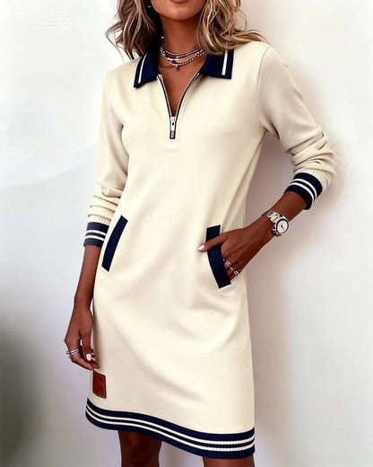 Knit Mini Dress for Women - White