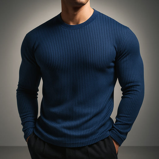 Laurent Rib-Knit Sweater - Blue