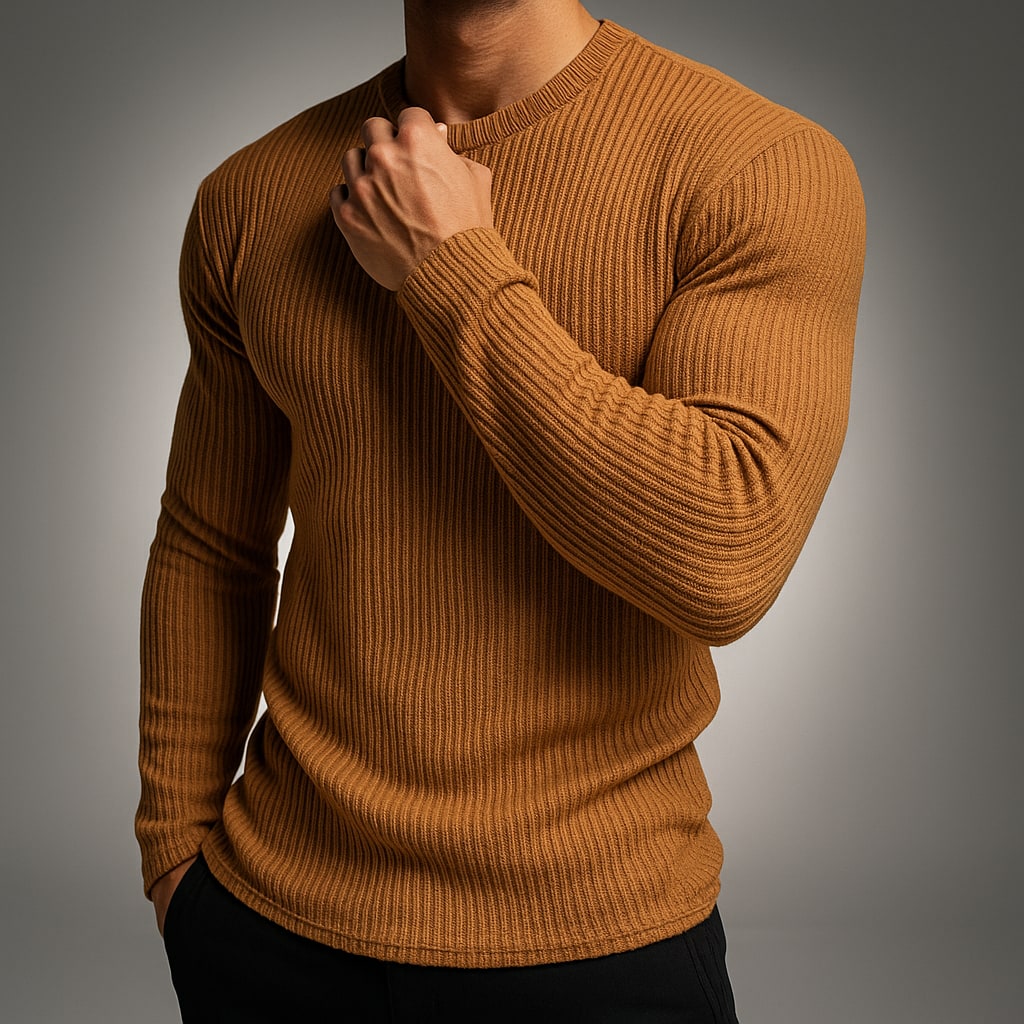 Laurent Rib-Knit Sweater - Brown