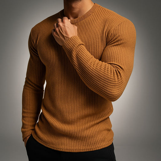 Laurent Rib-Knit Sweater - Brown