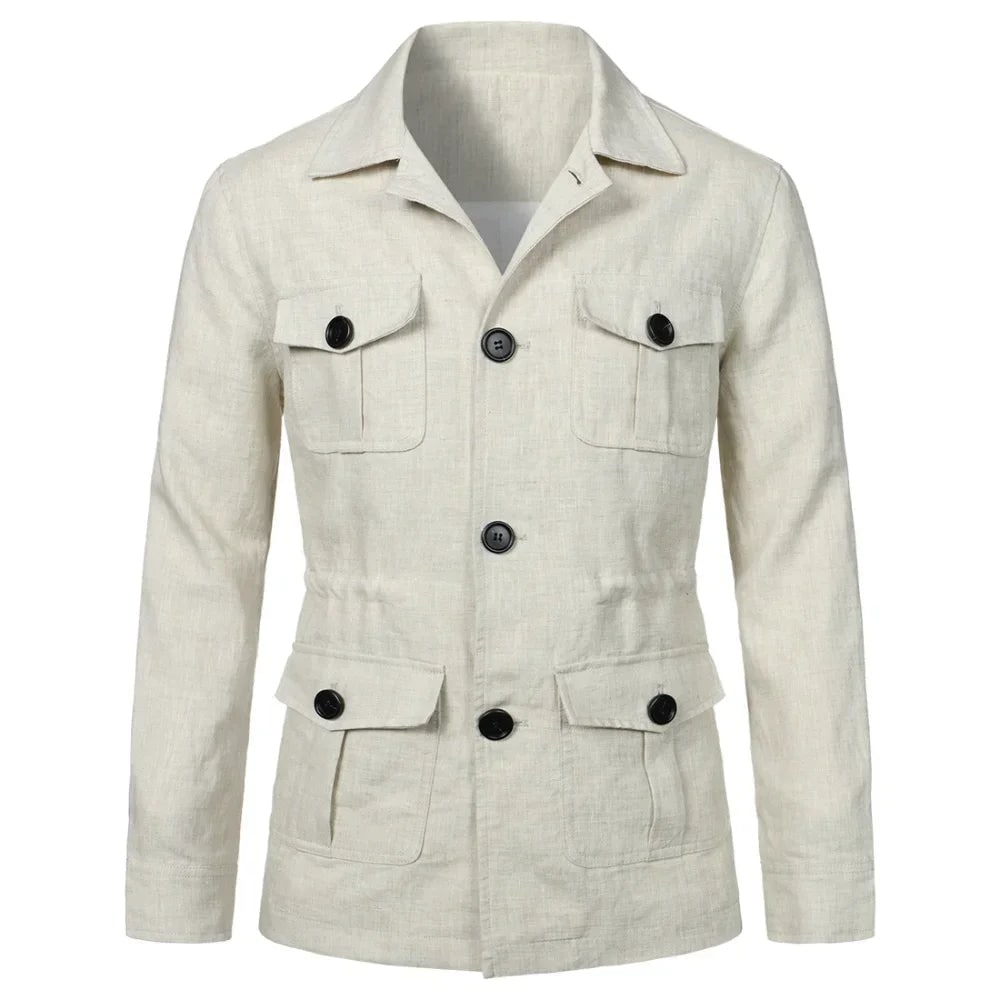 Linen Safari Jacket for Men